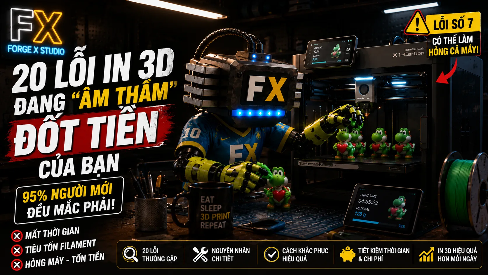 20 lỗi in 3D thường gặp và cách khắc phục — ForgeX Studio
