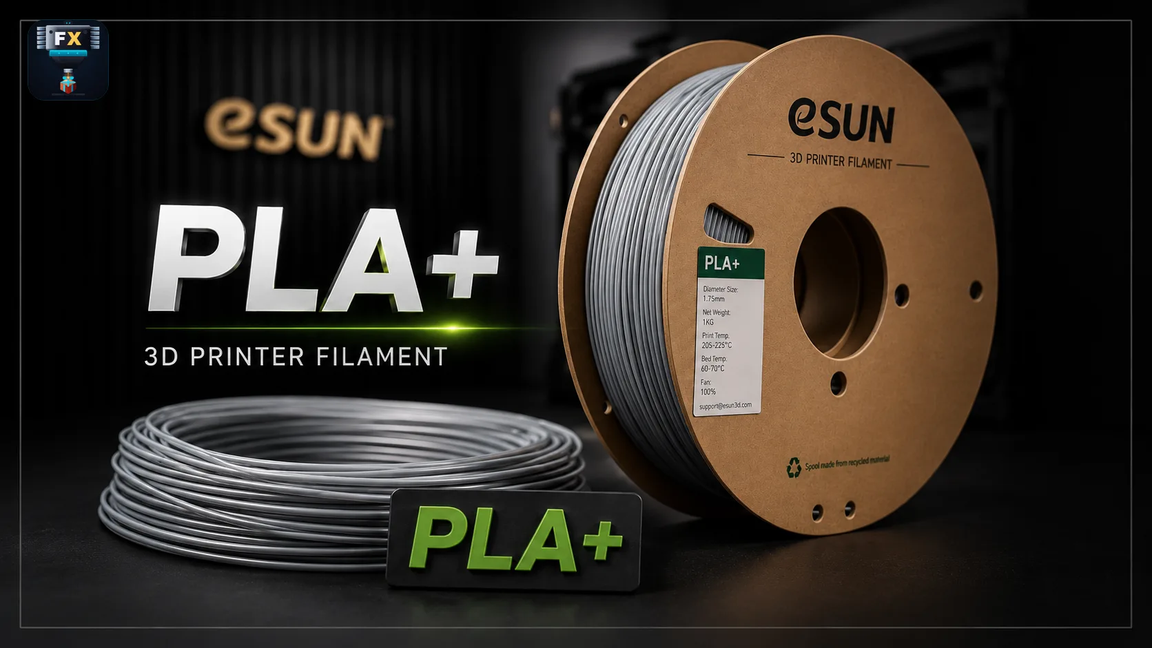 Cuộn nhựa eSun PLA+ 1.75mm — dòng filament đưa cái tên PLA+ phổ biến toàn cầu